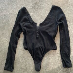 Urban outfitters black body suit with eyelet closure and back cut out detail